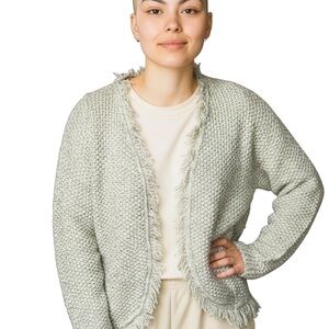 ZARA Fringed Open-Front Chunky Cardigan Sweater